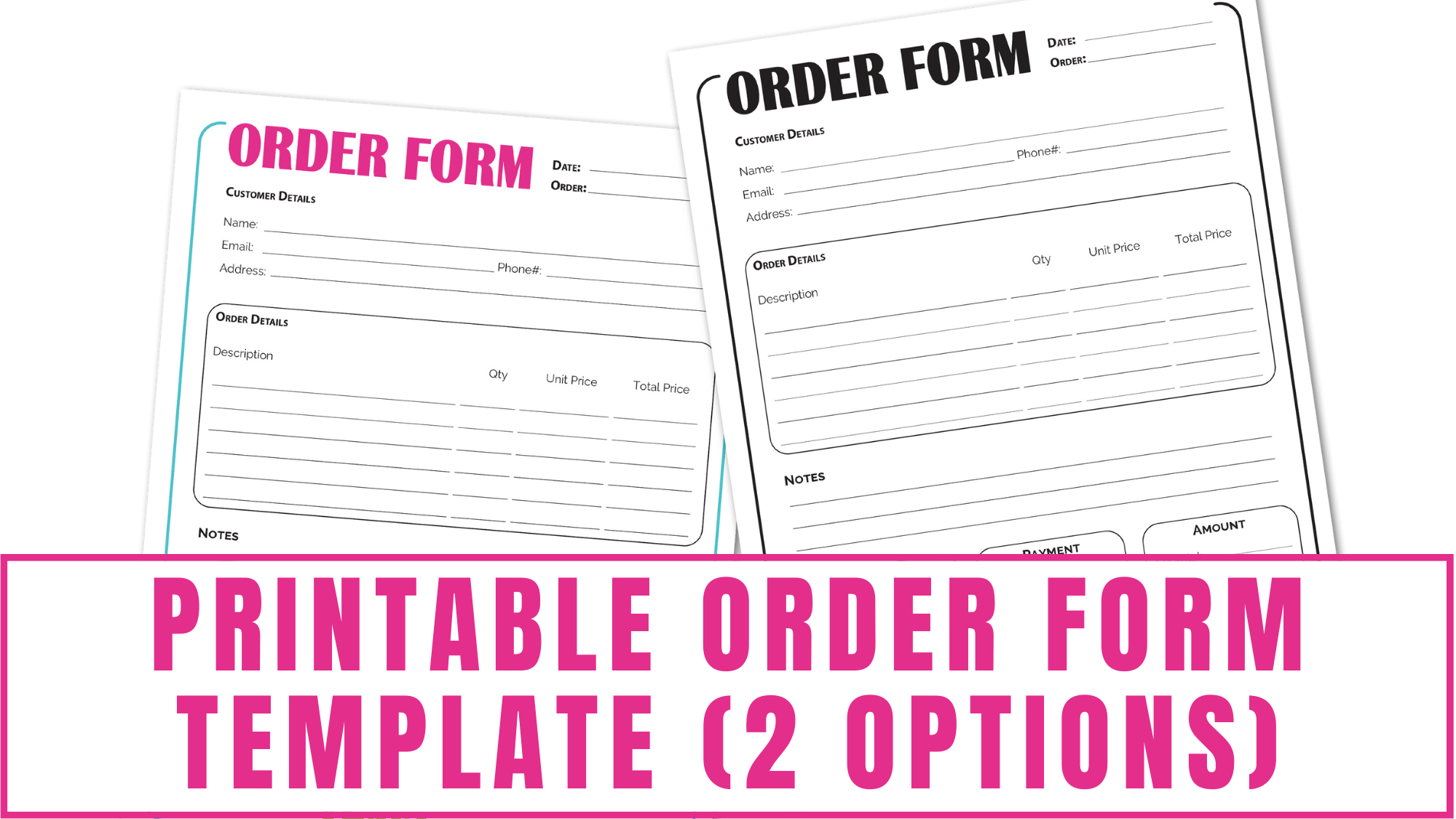 Free Printable Sign Order Templates