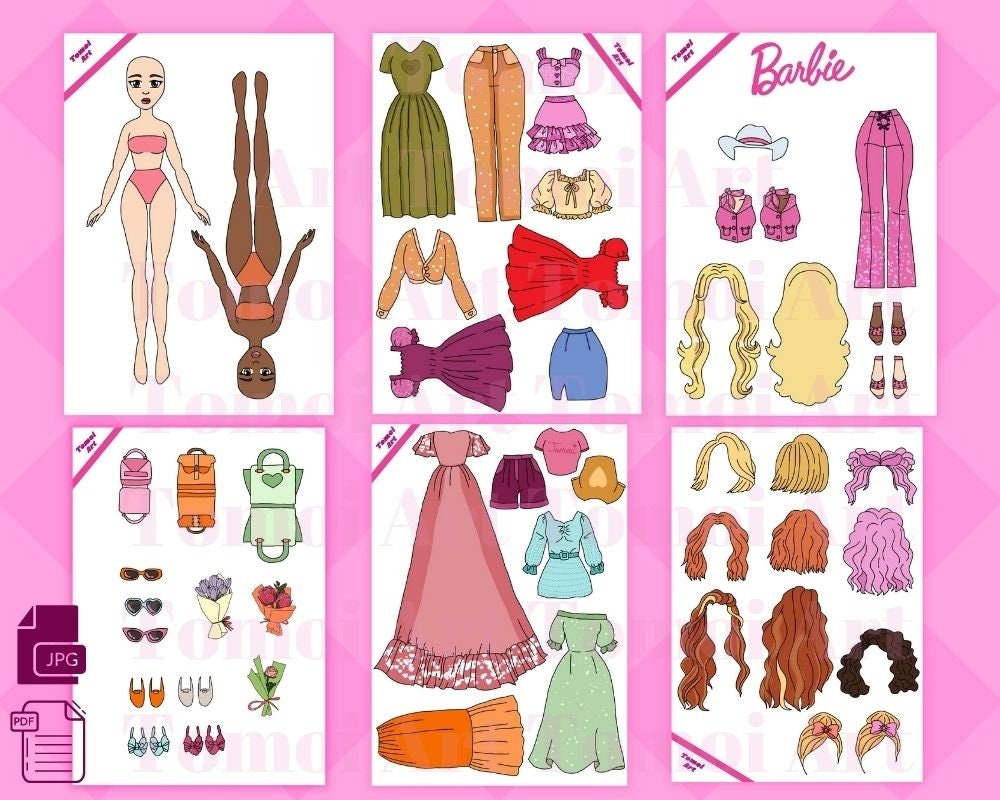 Printable Paper Doll Dress Up Girls Korean Paper Doll Kpop Doll Inspired Kids Toys Instant Digital Download Barbie Doll Dress Up Etsy