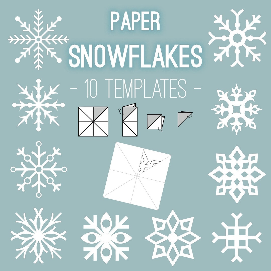 Printable Paper Snowflakes DIY Snowflakes Winter Decor 