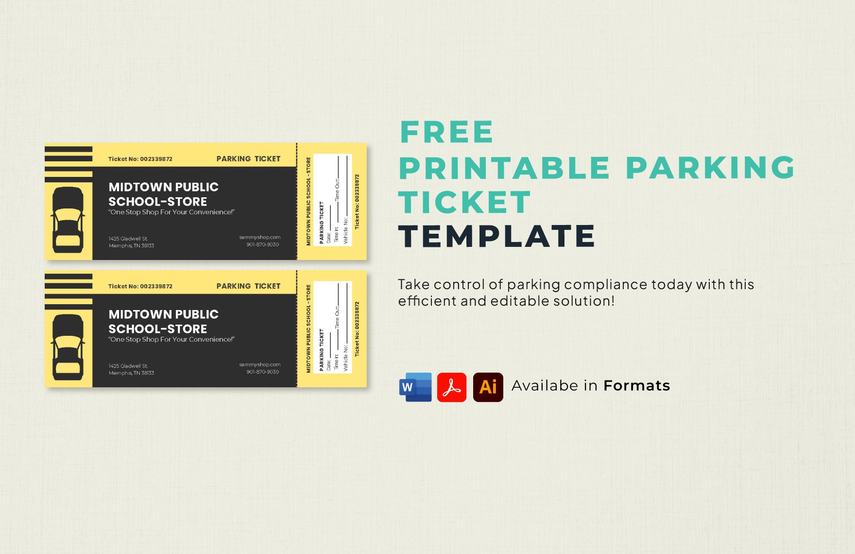 Printable Parking Ticket Template In Illustrator PSD Pages Word Printable Parking Ticket Template In Illustrator PSD Pages Word