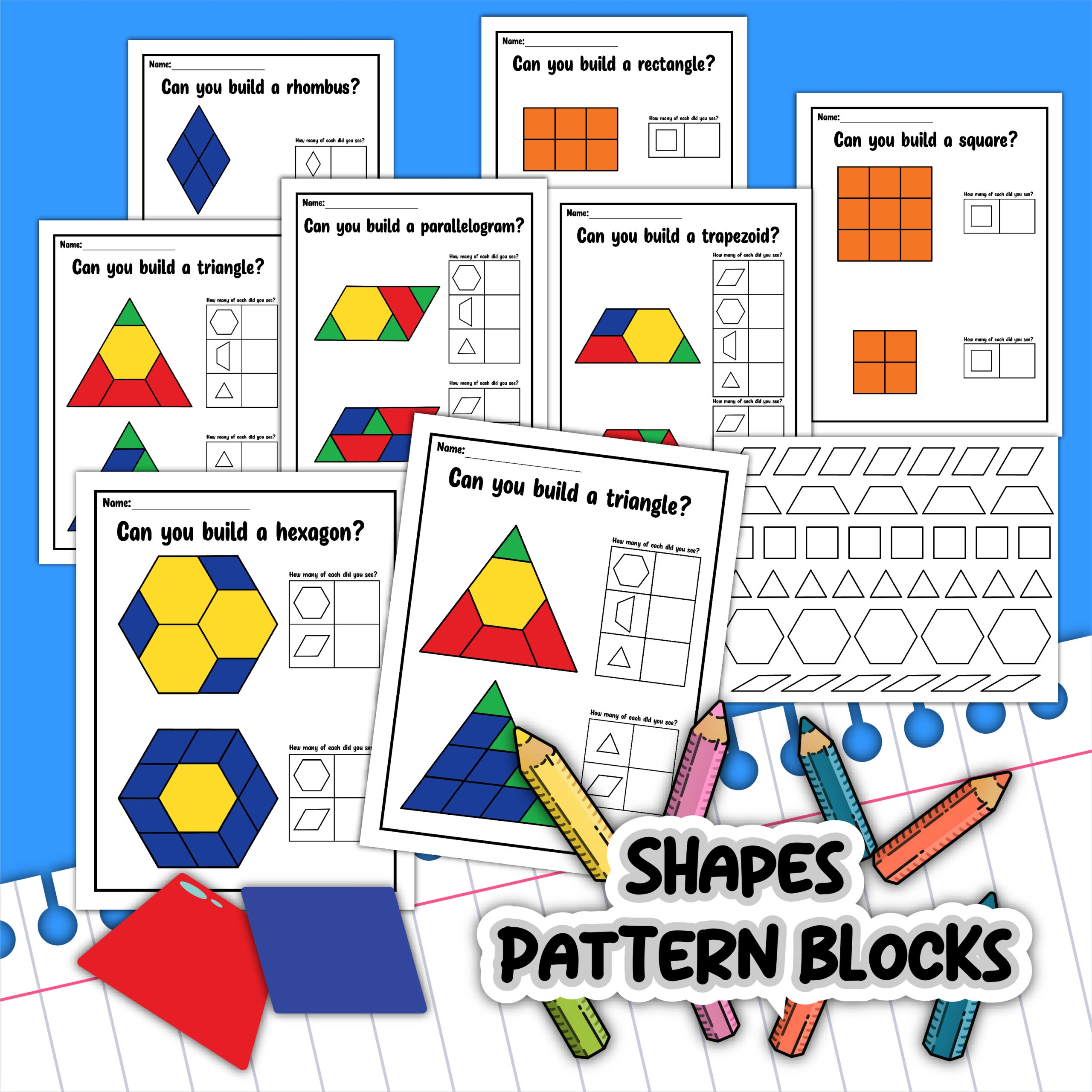 Printable Pattern Block Templates Little Bins For Little Hands