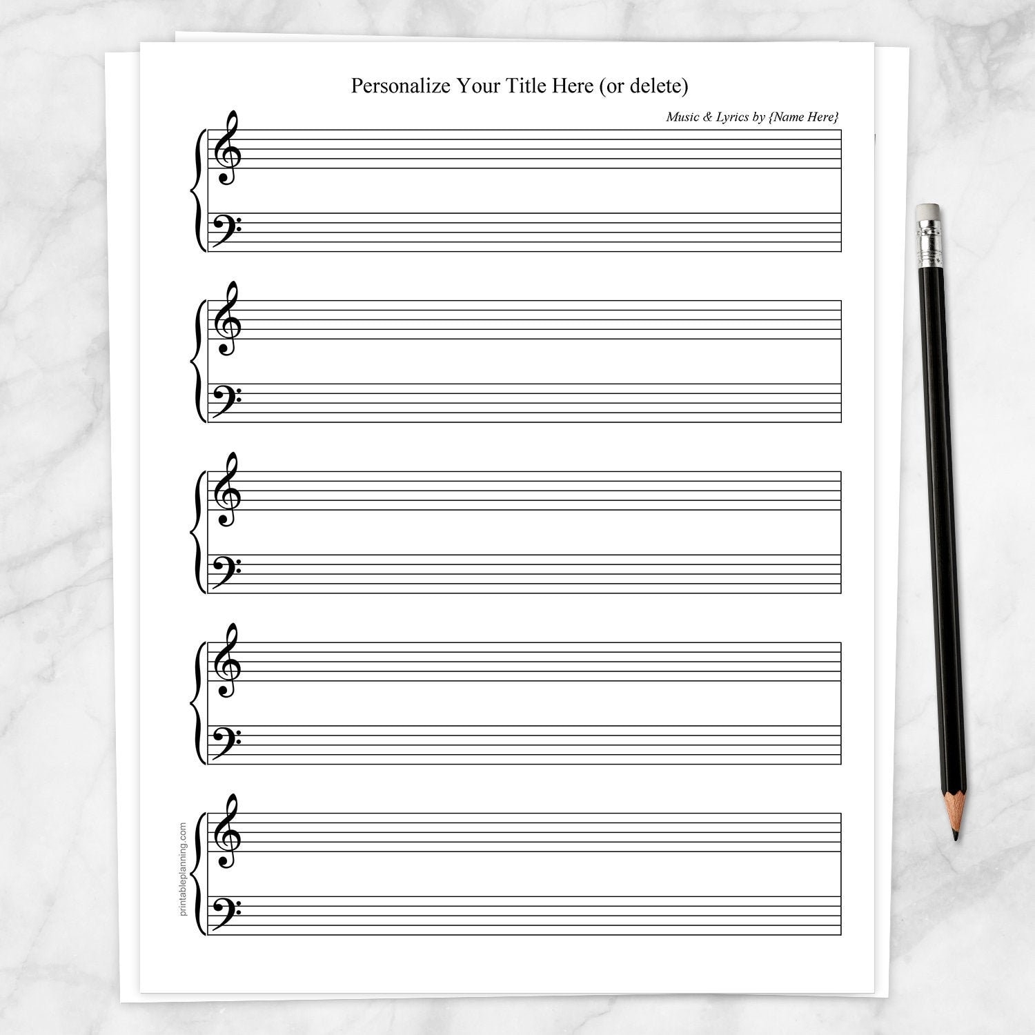 Free Printable Sheet Music Template