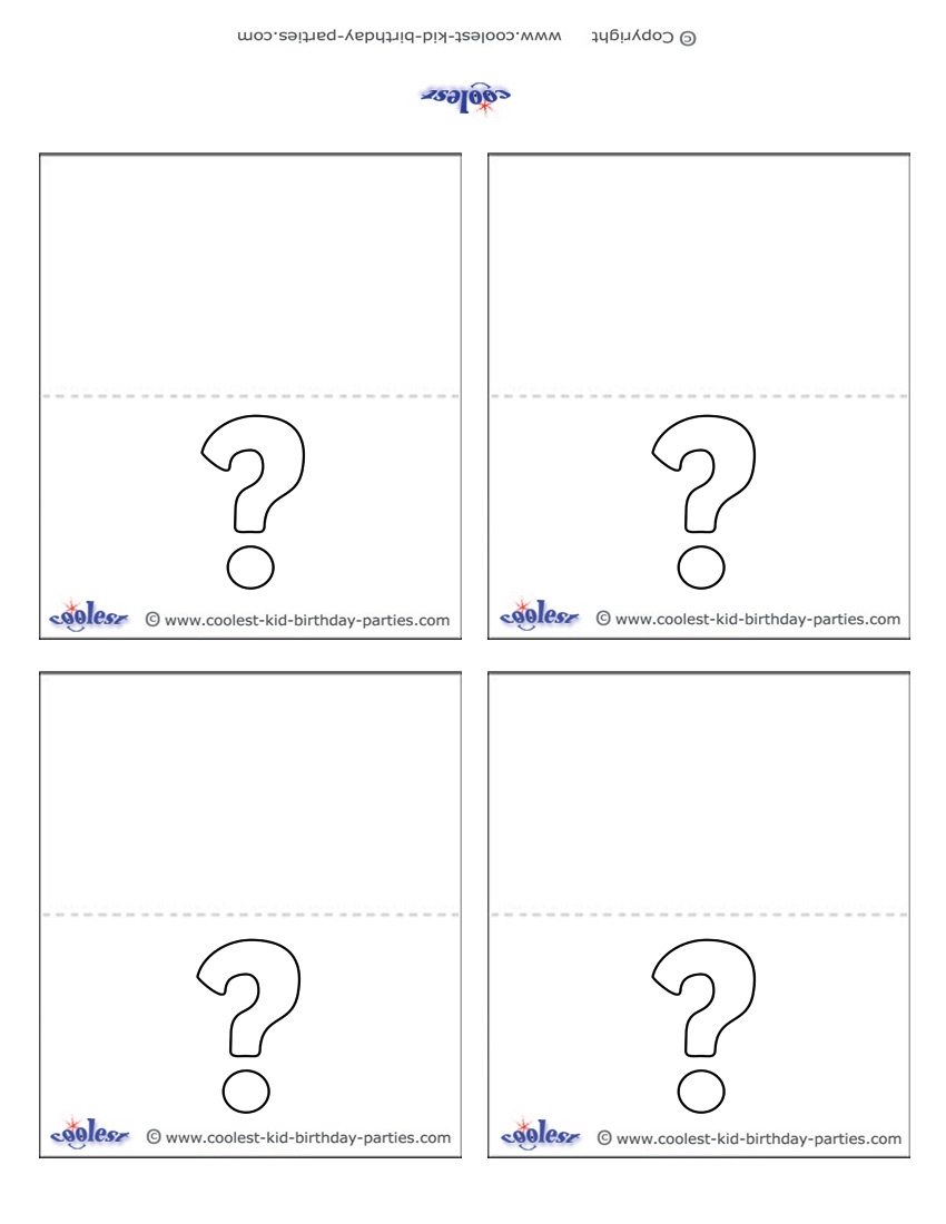 Printable Question Mark Placecards Coolest Free Printables Worksheets Library