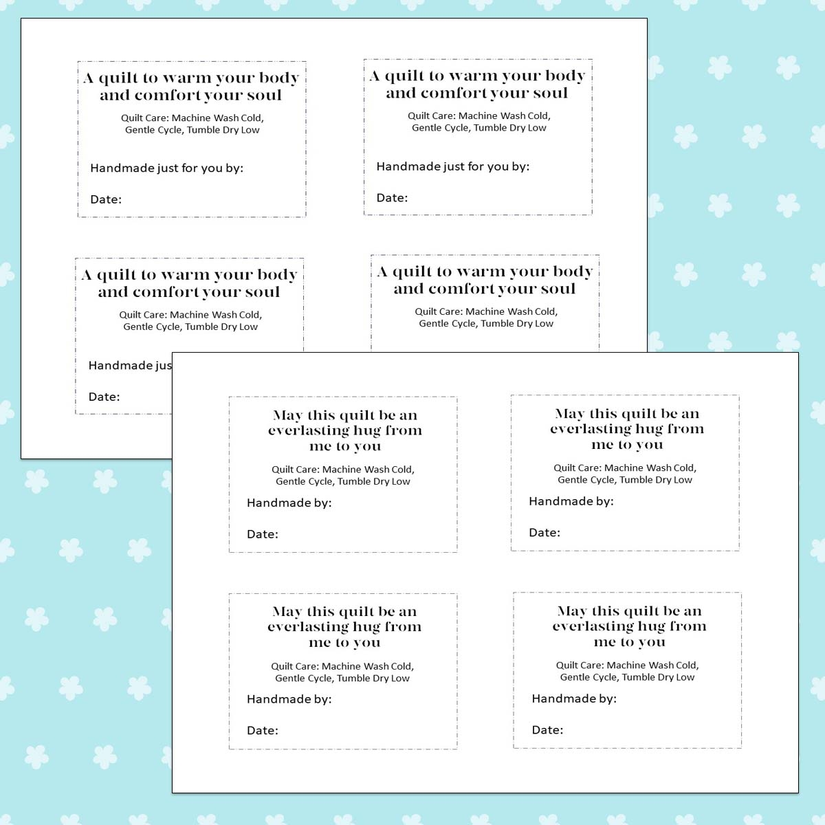 Free Printable Quilt Label Template