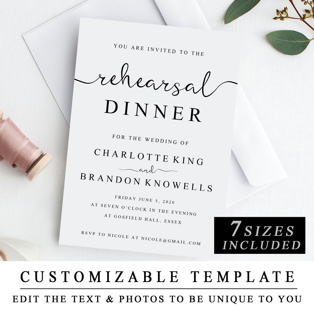 Printable Rehearsal Dinner Invitation Template The Night Before Invitation Rehearsal Diner Invite Card Pre Wedding Party Invitation Etsy