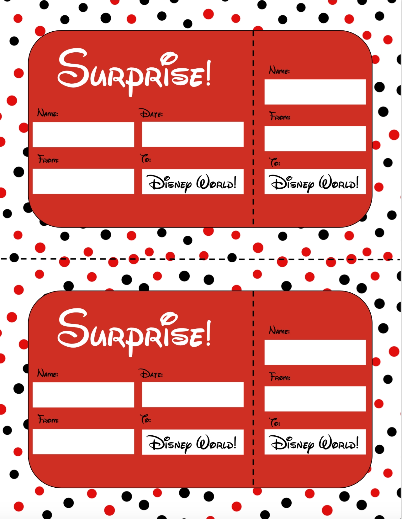 Printable Road Trip Tickets Template Editable Surprise Road Trip 