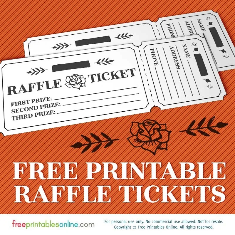Free Printable Raffle Ticket Template Pdf Free Printable Raffle Ticket Template Pdf