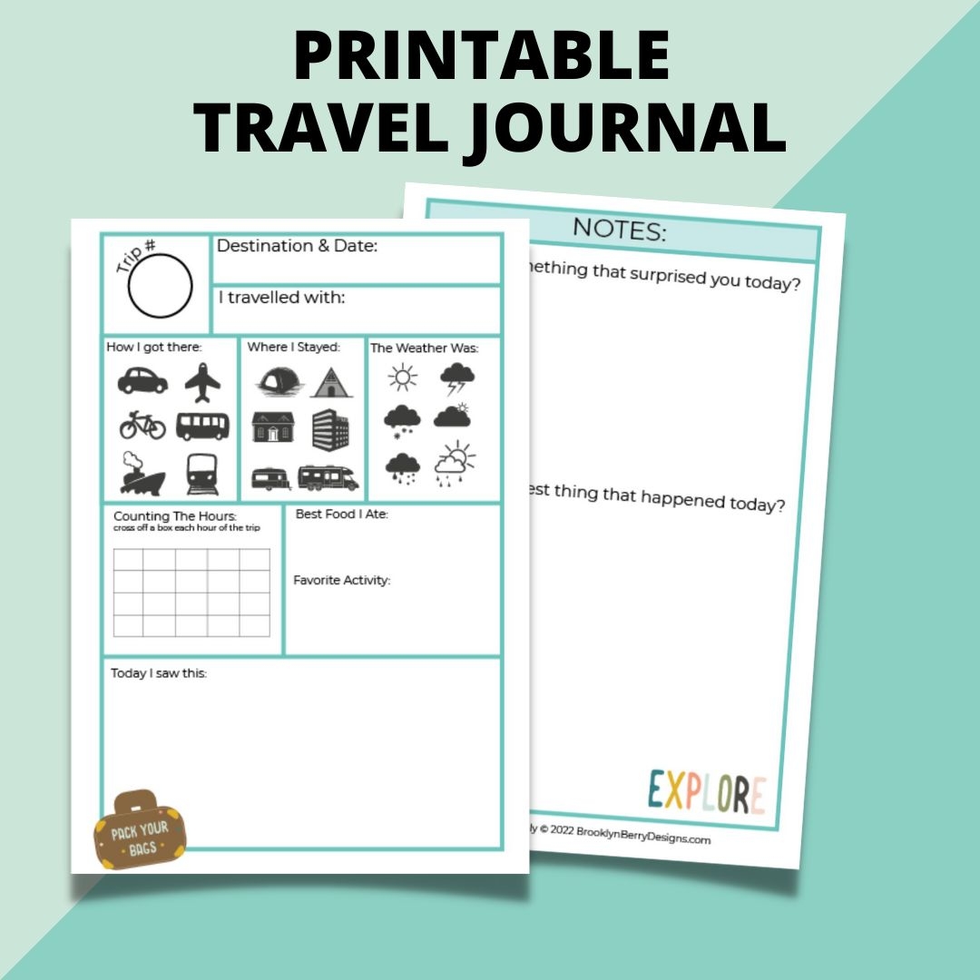 Printable Travel Journal For Kids Brooklyn Berry Designs