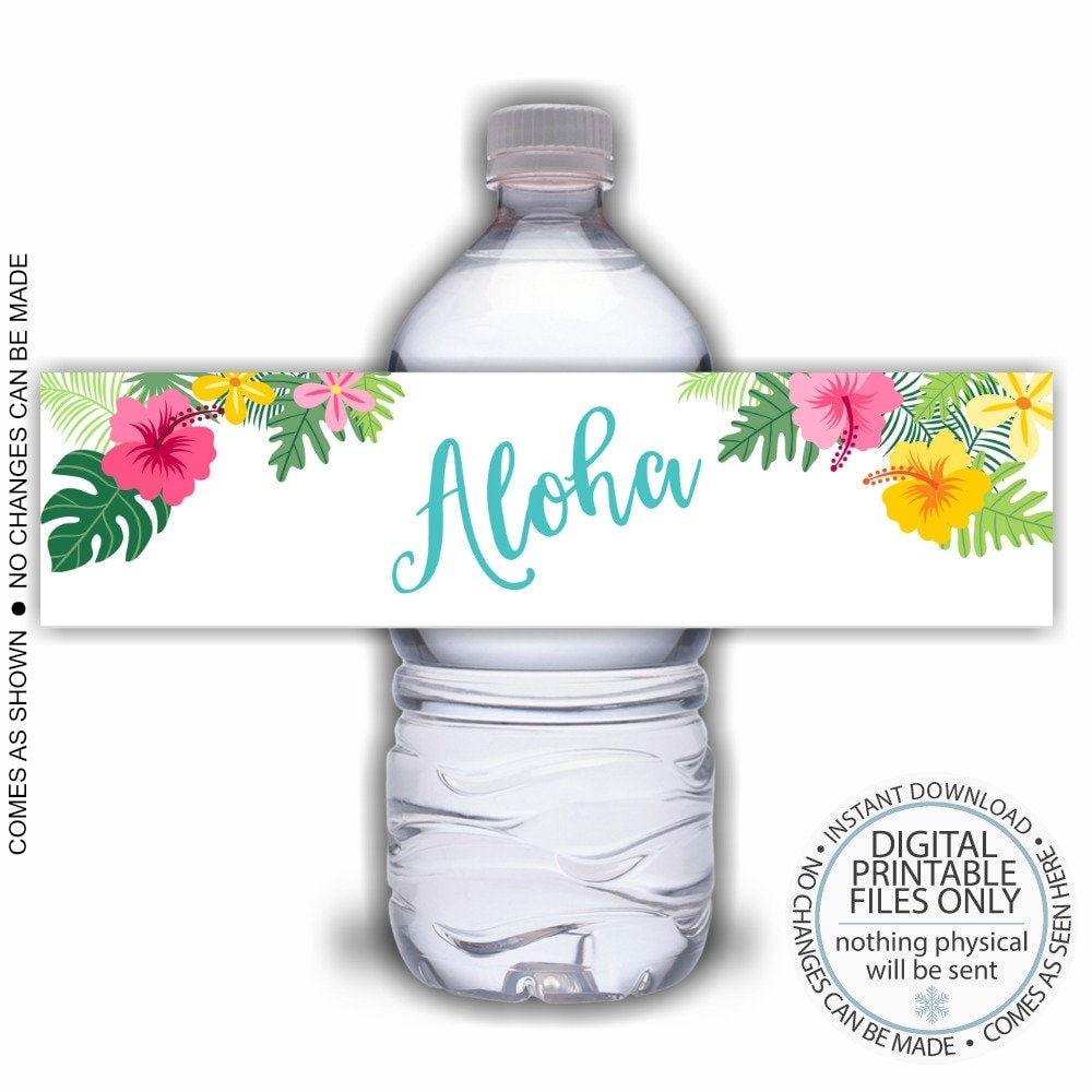 Printable Water Bottle Wraps Luau Water Bottle Labels Luau Printable Water Bottle Wraps Luau Water Bottle Labels Luau