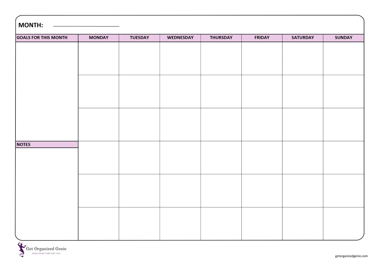 Free Printable Life Organizing Templates