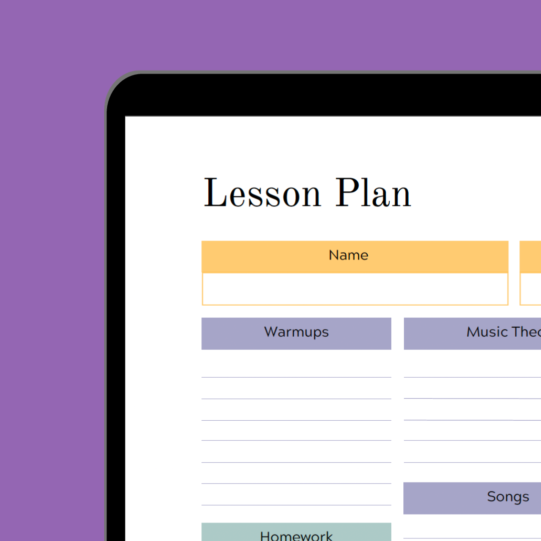 Private Music Teacher Lesson Plan Templatener Cu0026S Music