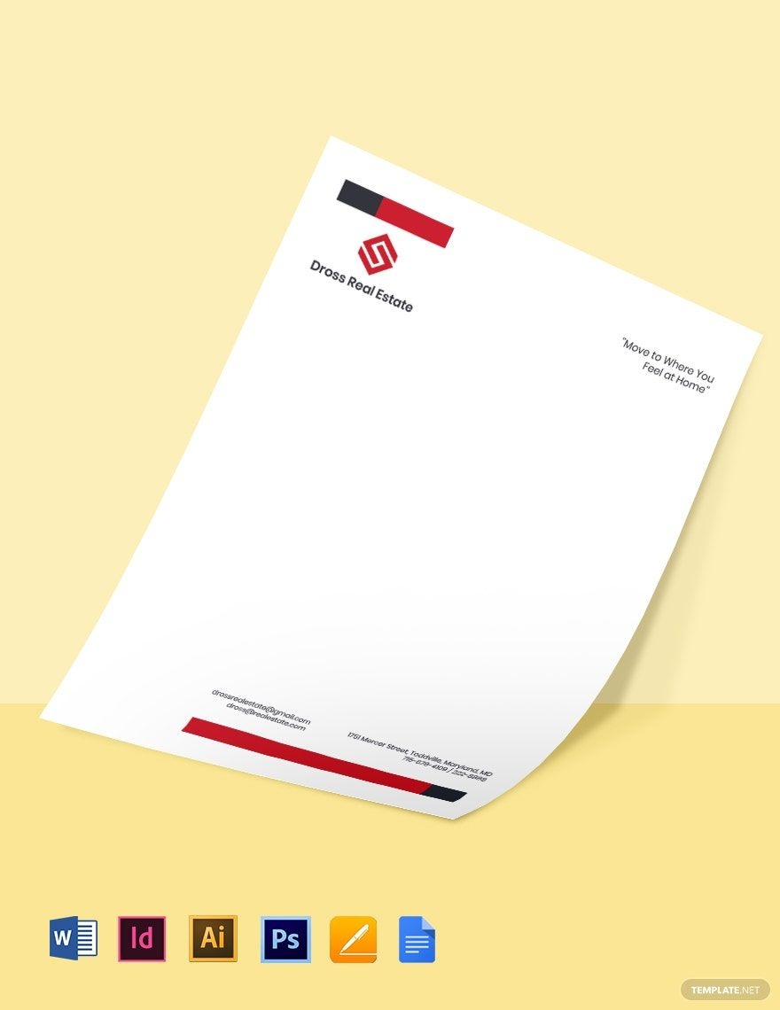 Professional Real Estate Letterhead Template In Word Google Docs 