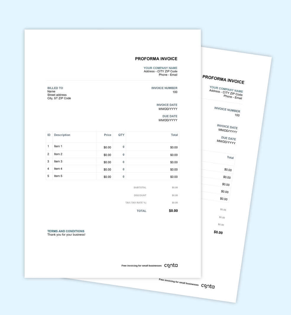 Free Printable Invoice Templates India