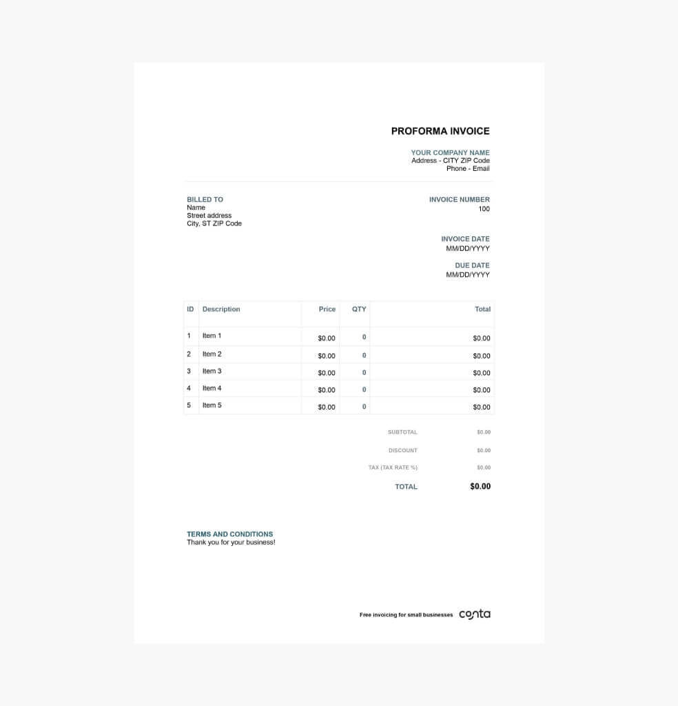 Free Printable Invoice Templates South Africa