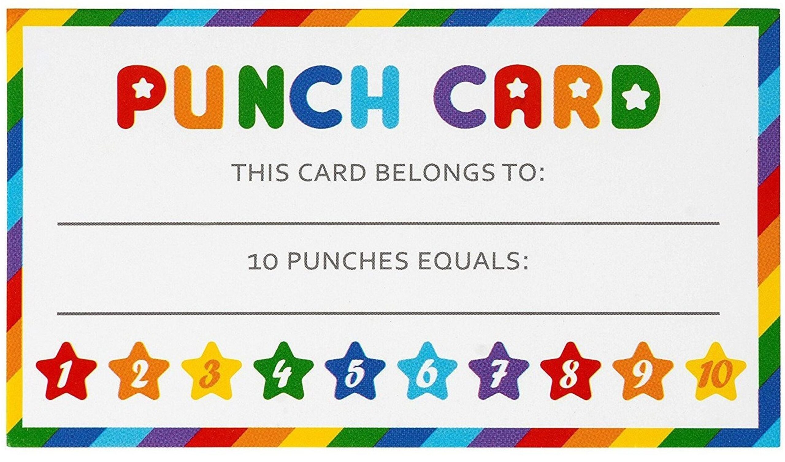 Free Printable Punch Card Templates