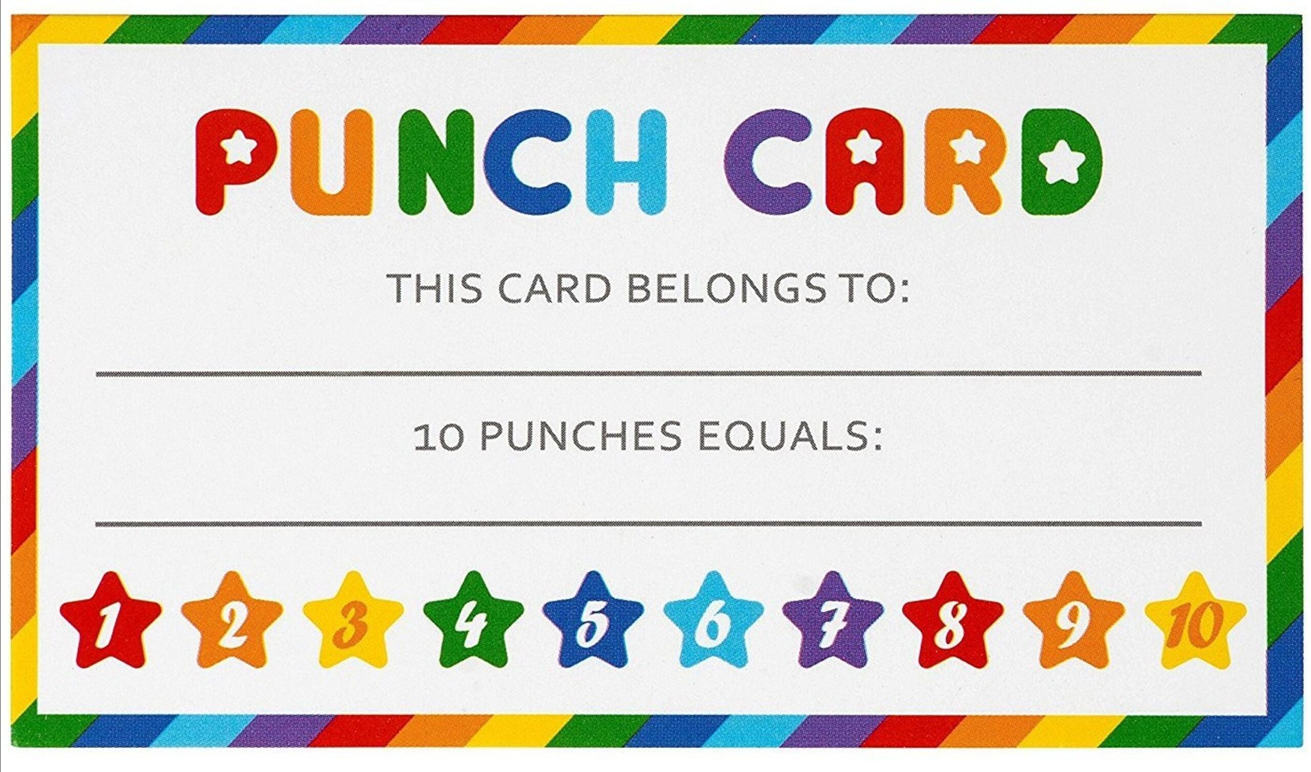 Free Printable Punch Cards Template