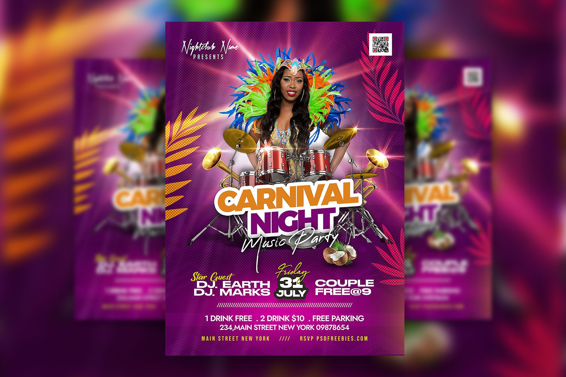 Purple Carnival Event Party Flyer Template Free Download Resource Boy