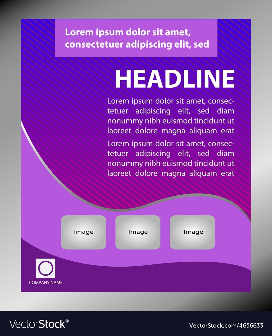 Purple Flyer Template Design Royalty Free Vector Image