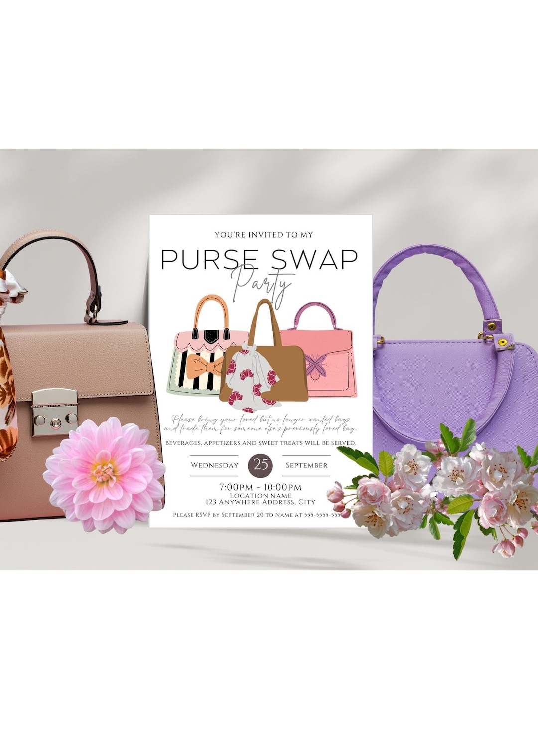 Free Printable Purse Invitation Templates