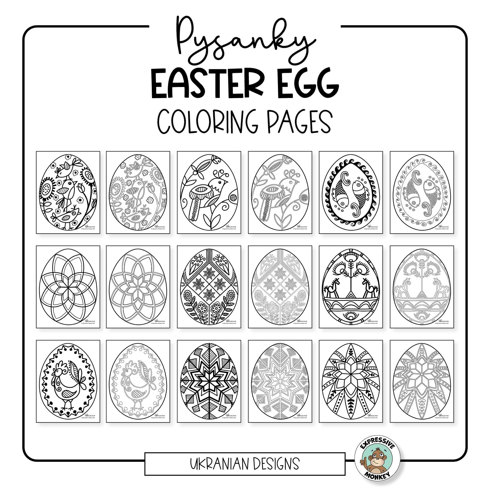 Free Printable Pysanky Egg Templates