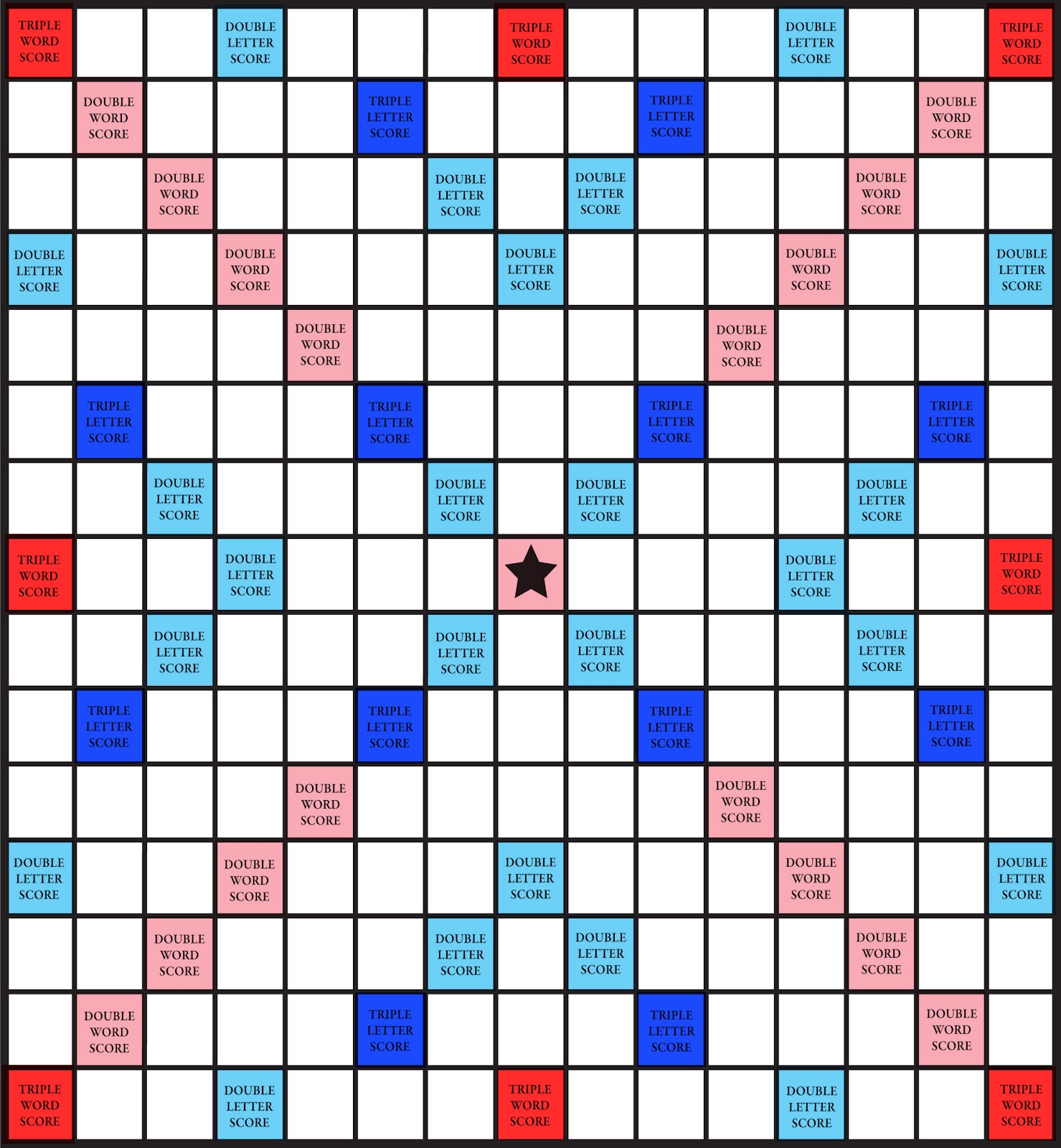 Free Printable Scrabble Board Template