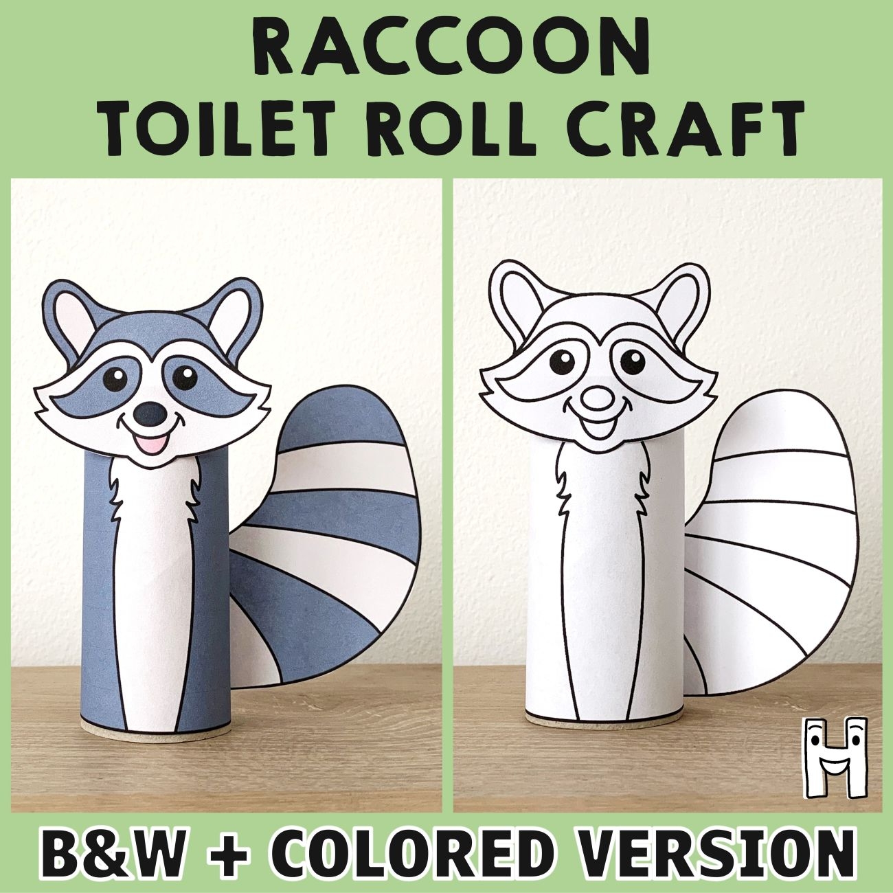 Raccoon Toilet Paper Roll Craft For Kids Coloring Happy Paper Time