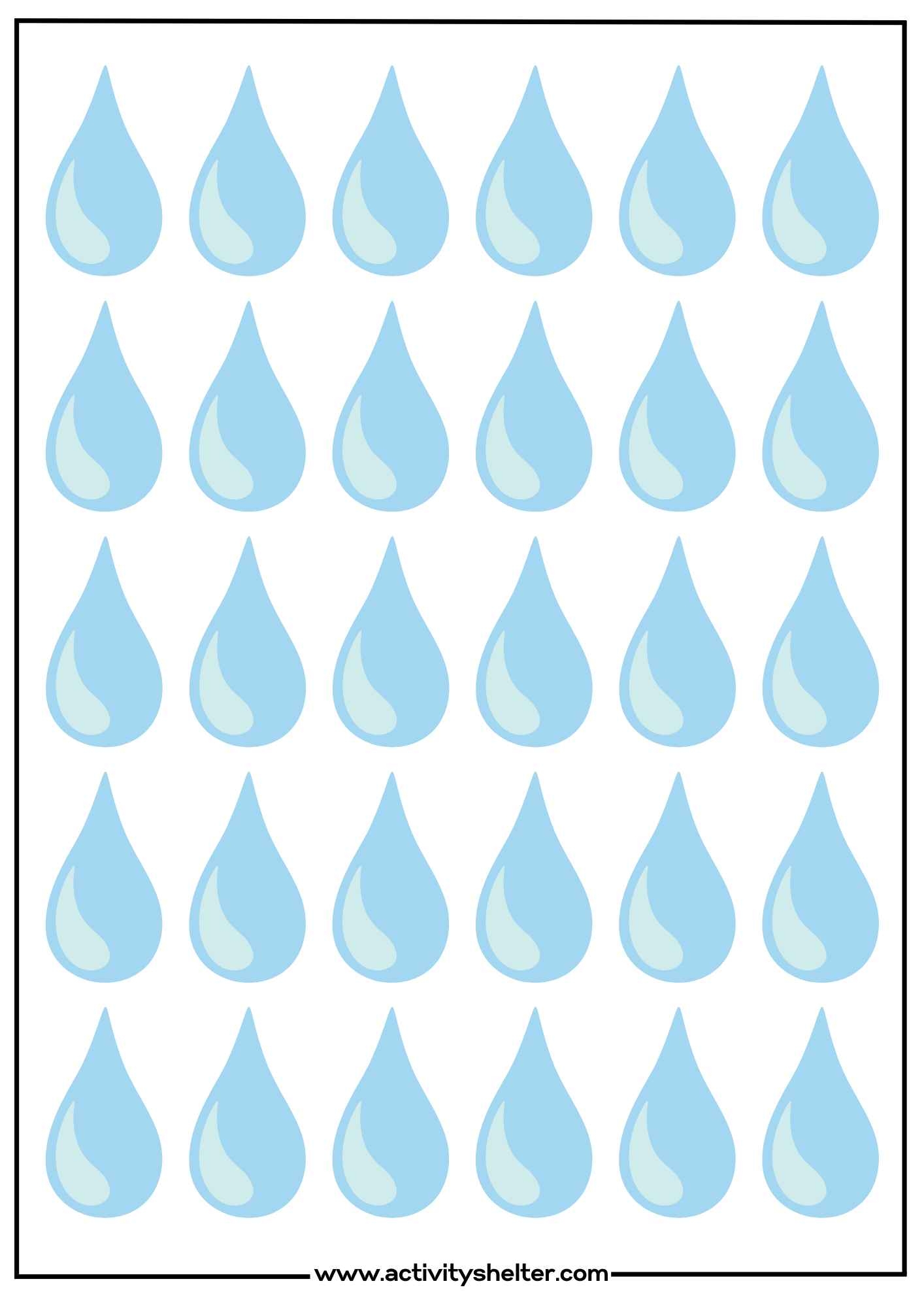 Raindrop Templates Free Printables Of Different Sizes Raindrop Templates Free Printables Of Different Sizes
