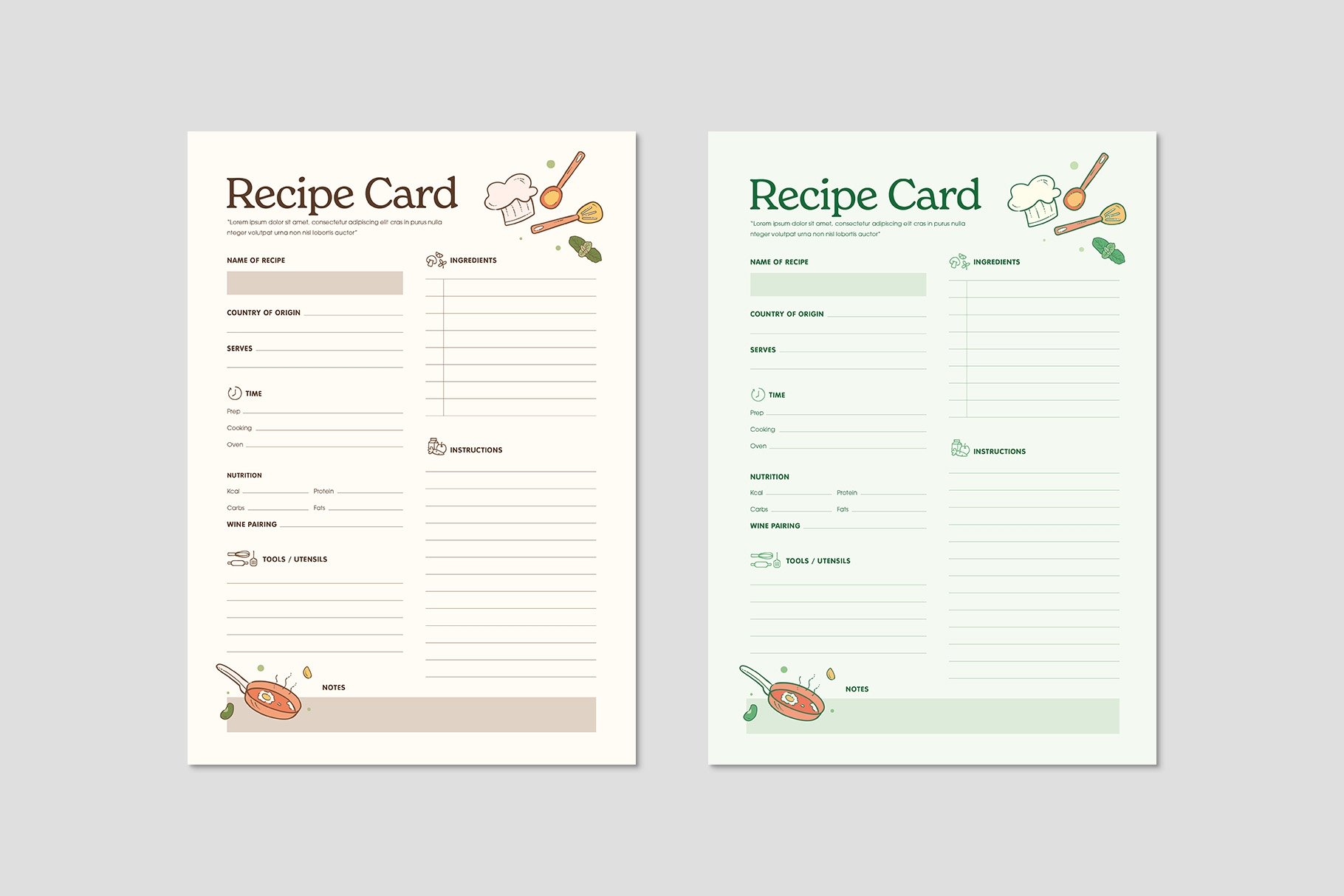 Recipe Card Template