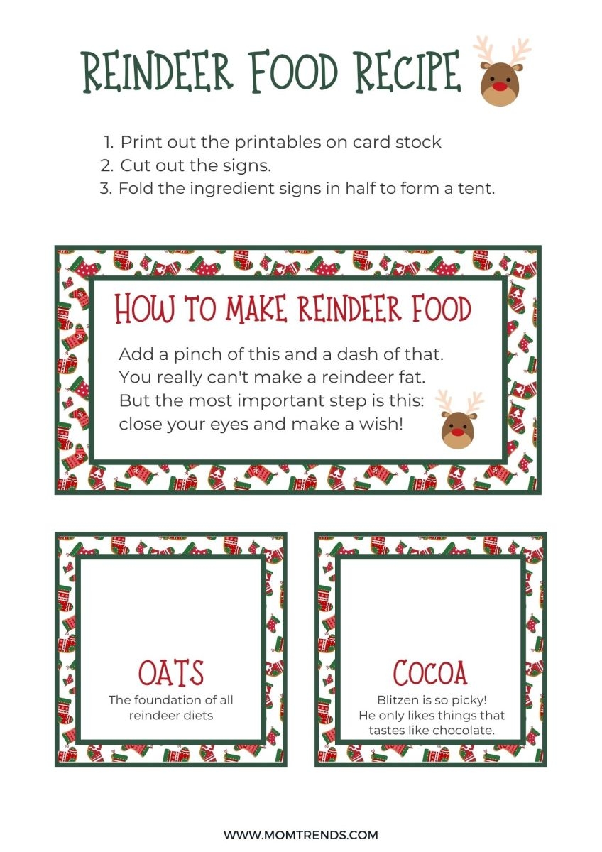 Reindeer Food Free Printables MomTrends