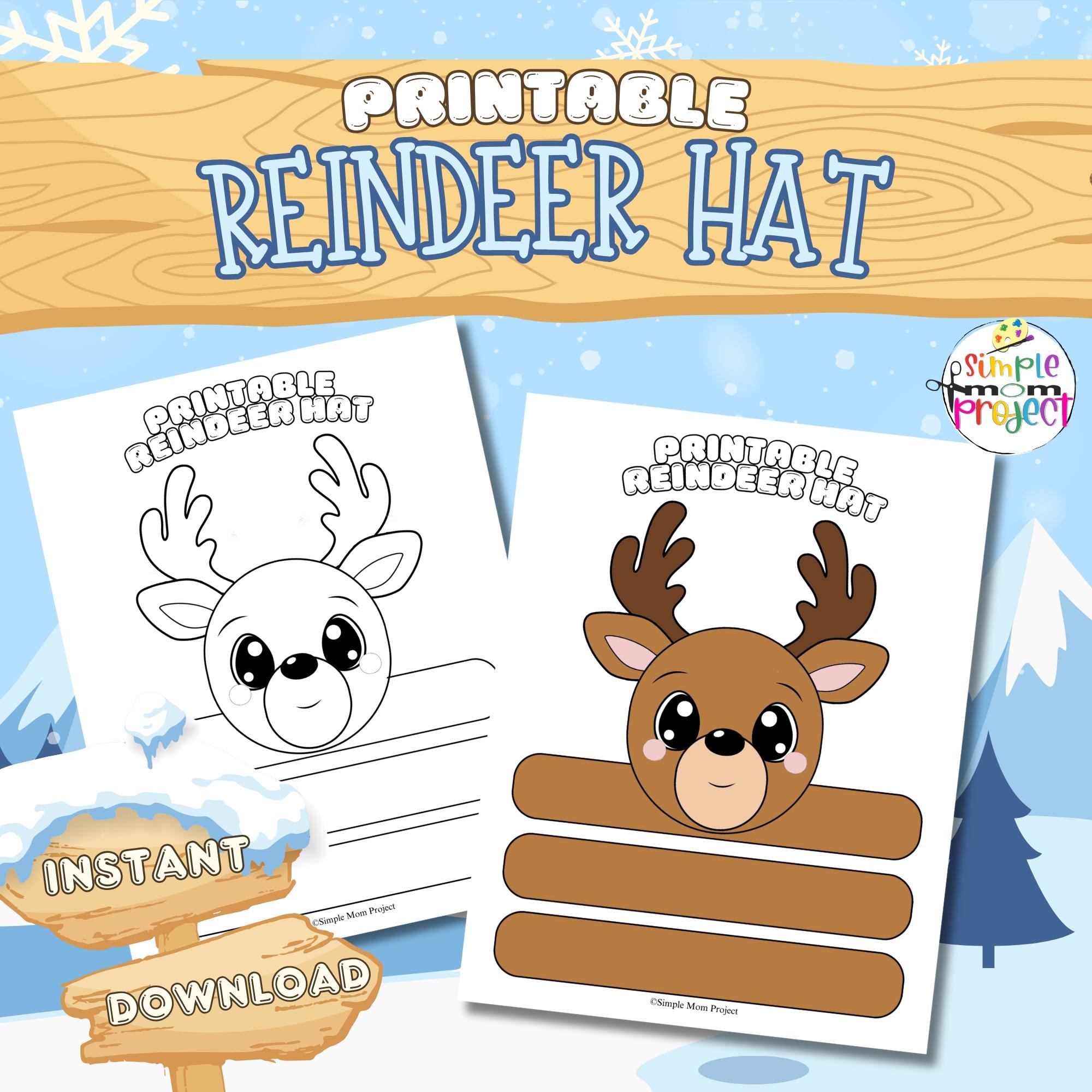 Free Printable Reindeer Hat Template