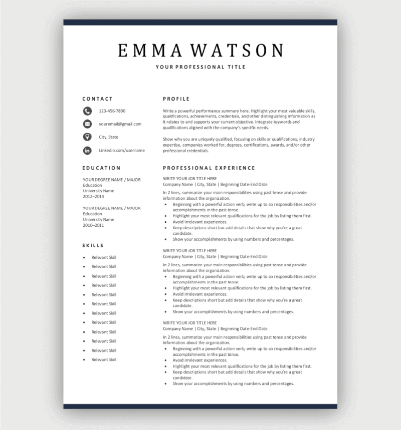 Resume Templates Free Download Customize In Microsoft Word Resume Templates Free Download Customize In Microsoft Word