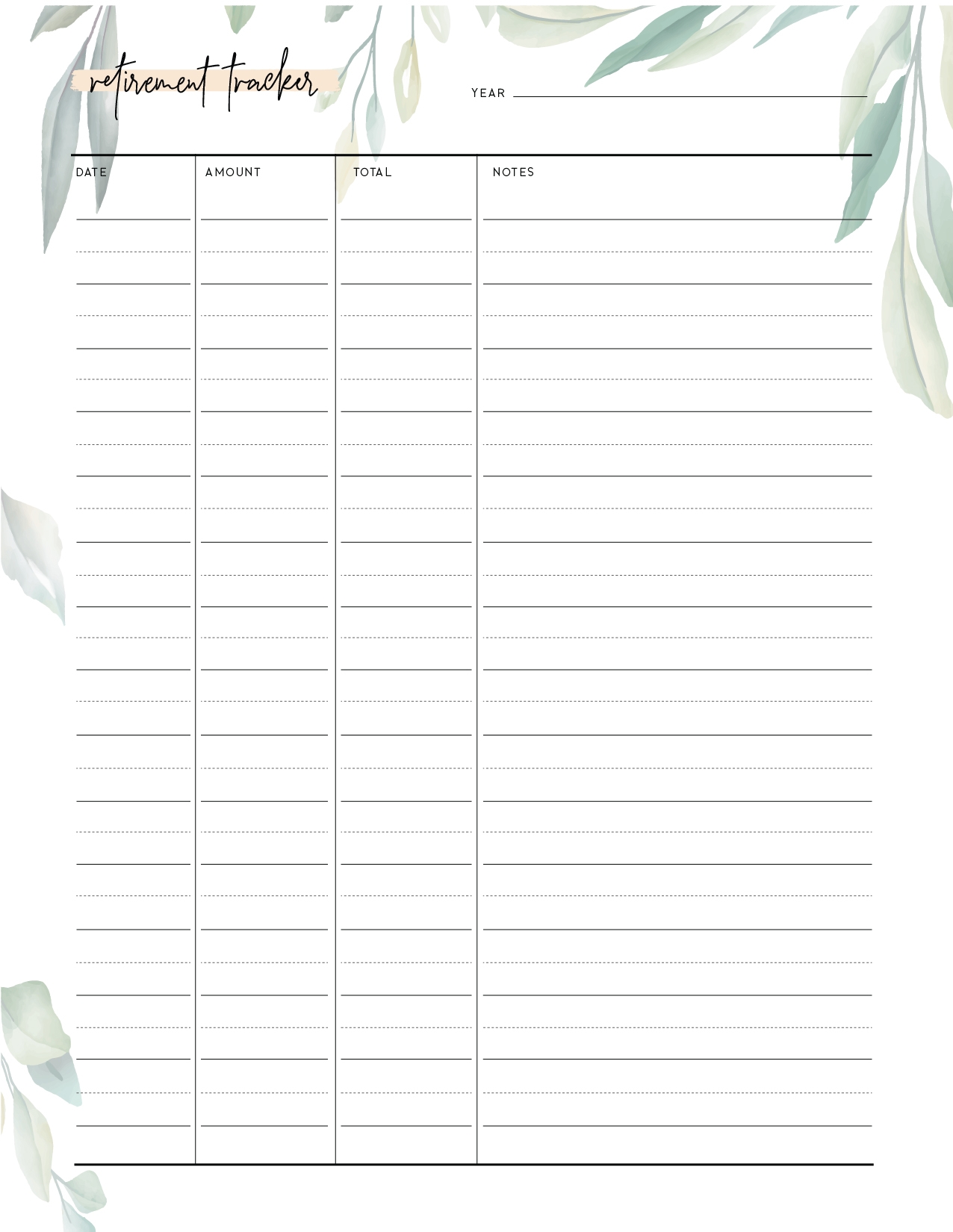 Retirement Tracker Template World Of Printables