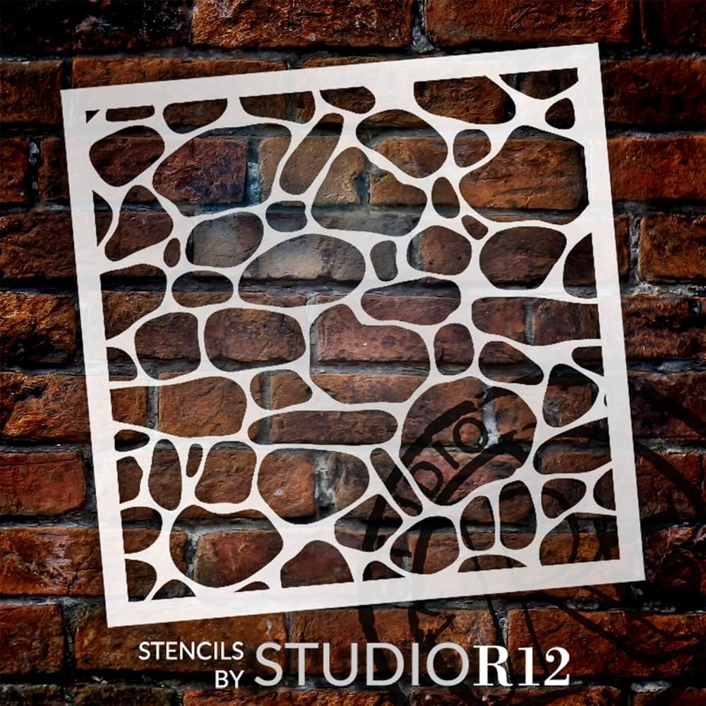 River Rock Repeatable Pattern Stencil By StudioR12 Select Size USA Made DIY Background For Crafting U0026 Painting Reusable Mixed Media Template 18 X 18 Inch Amazon ca Home