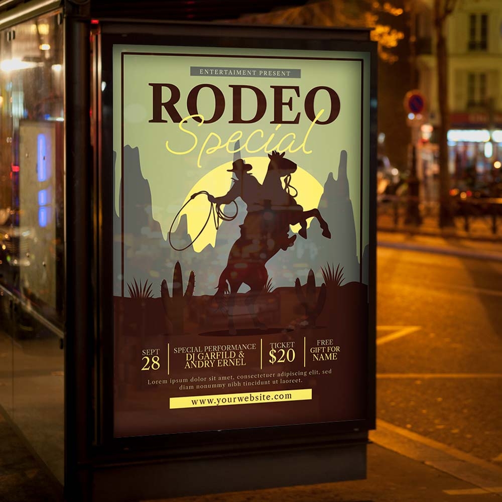 Rodeo Special Show Card Printable PSD Template PSDmarket Rodeo Special Show Card Printable PSD Template PSDmarket