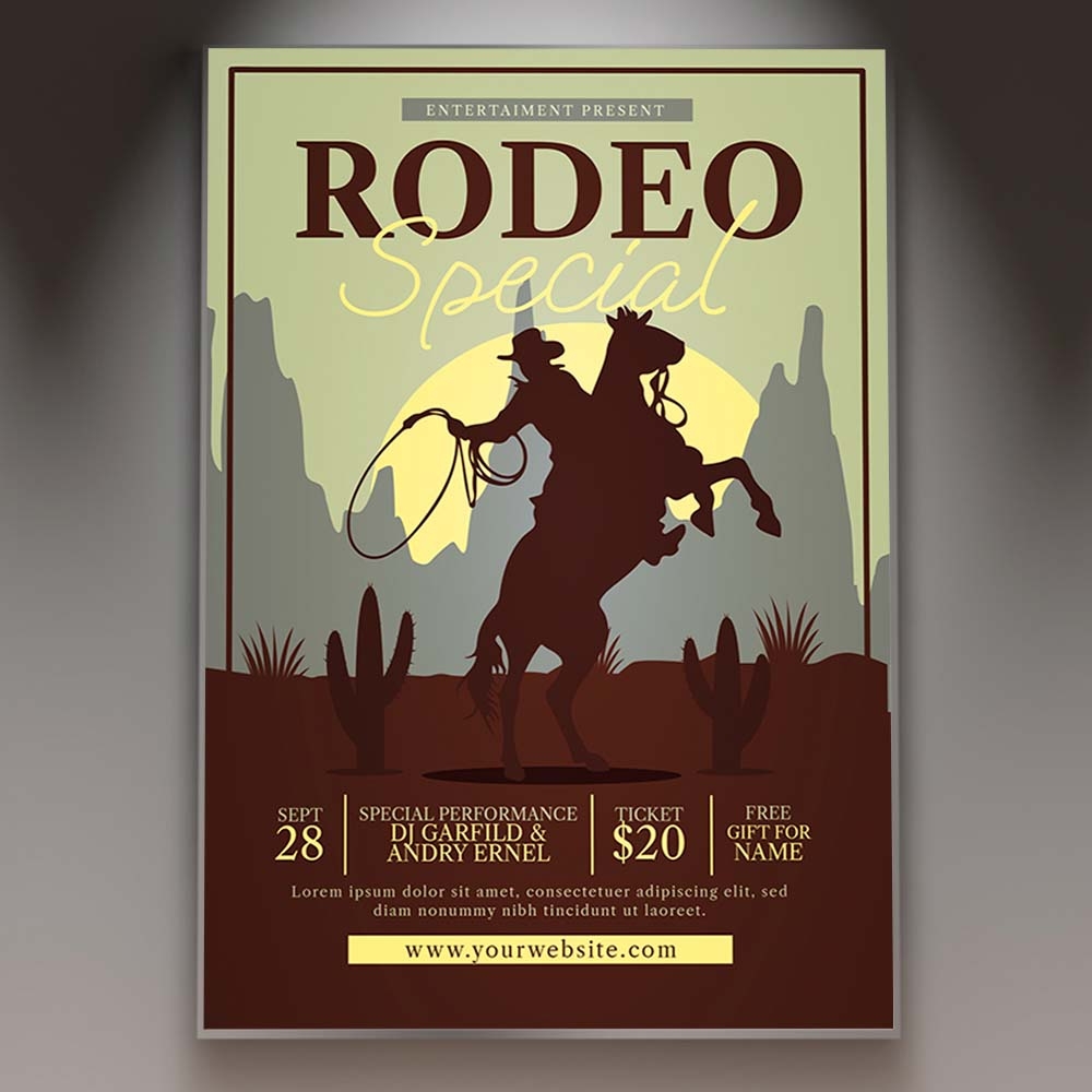 Rodeo Special Show Card Printable PSD Template PSDmarket Rodeo Special Show Card Printable PSD Template PSDmarket