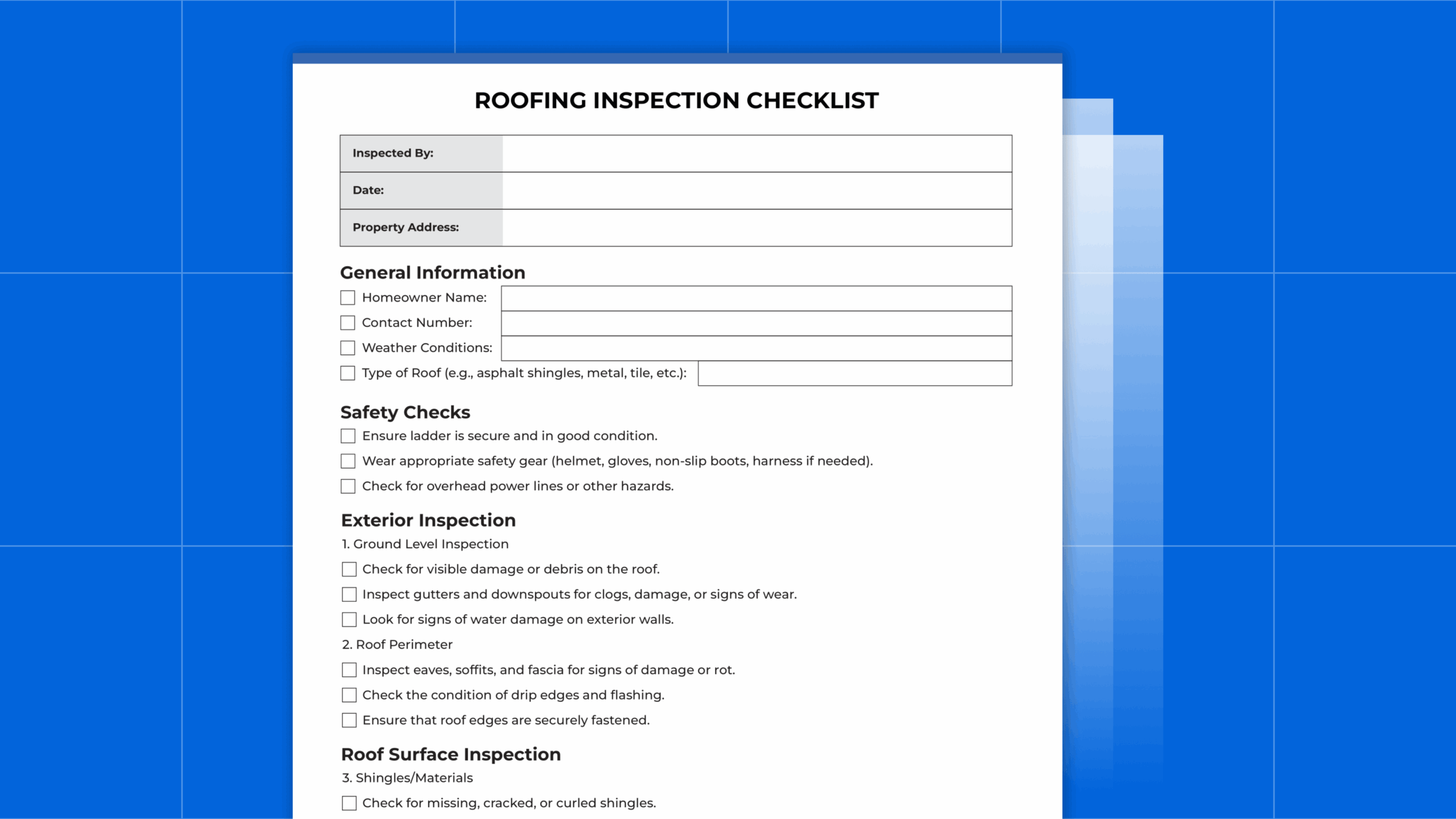 Roofing Inspection Checklist Free PDF Download Roofing Inspection Checklist Free PDF Download
