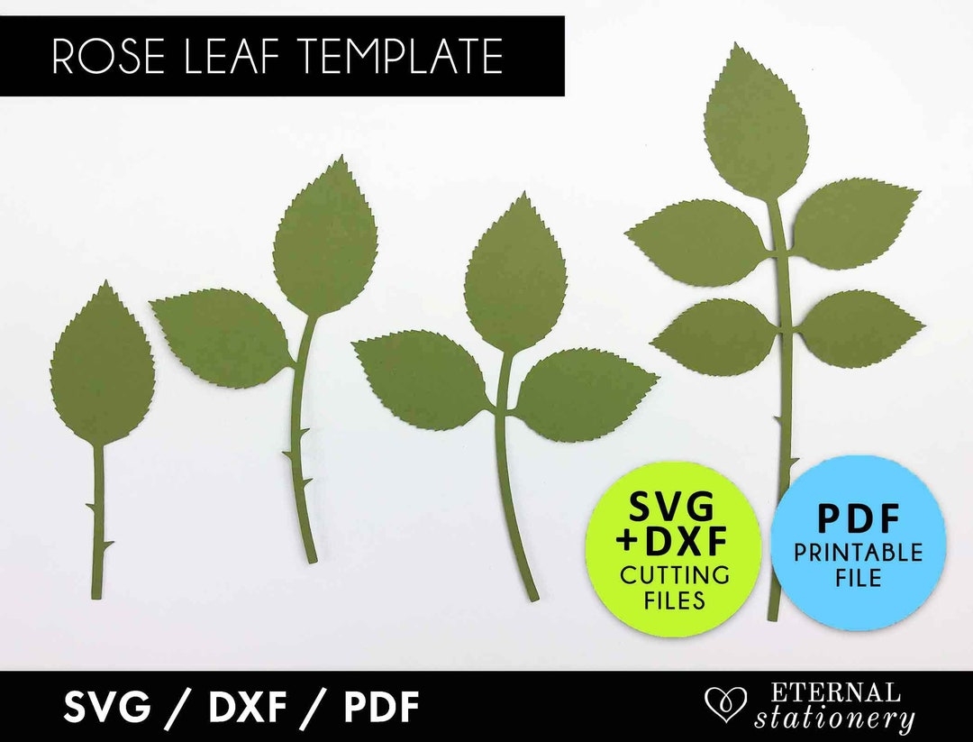 Rose Leaf SVG Template Leaves Svg Paper Flower Leaves Leaf Template Leaf Svg Paper Leaf SVG Cricut Svg Greenery Svg Rose Svg Etsy