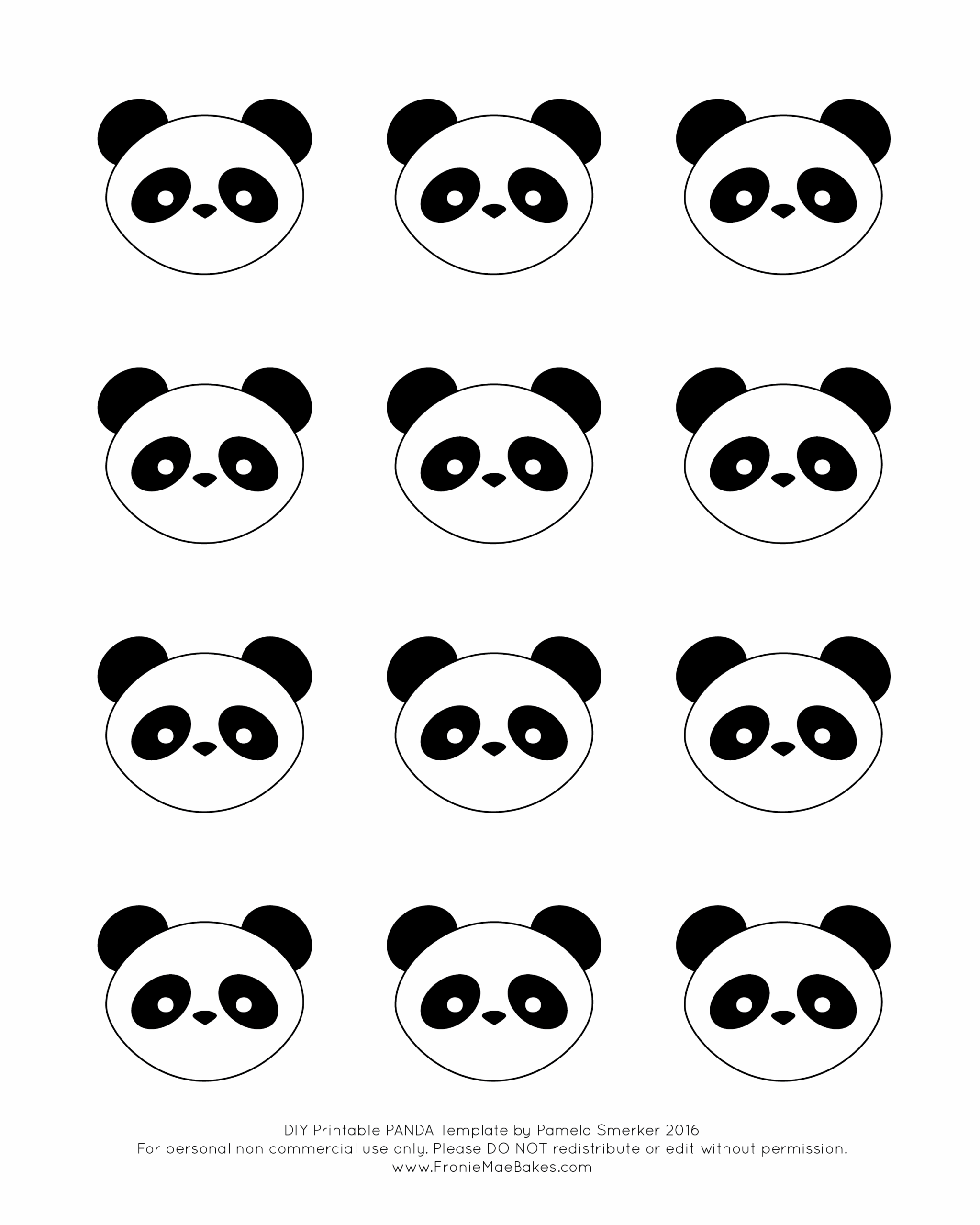 Free Printable Panda Cake Template