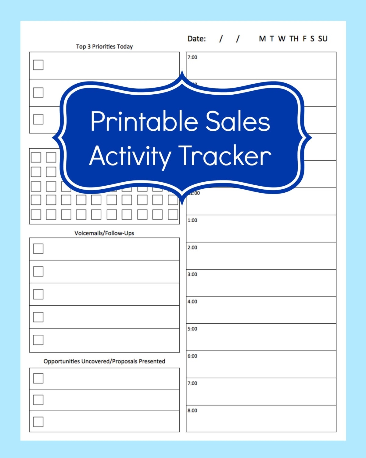 Free Printable Sales Call Report Template