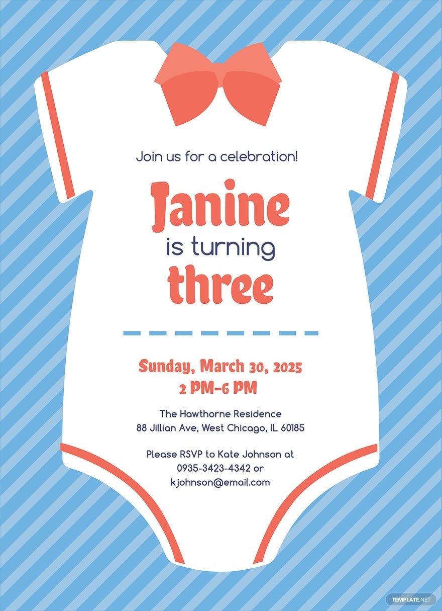 Sample Onesie Invitation Template In Word Publisher PSD Illustrator Pages Google Docs Download Template