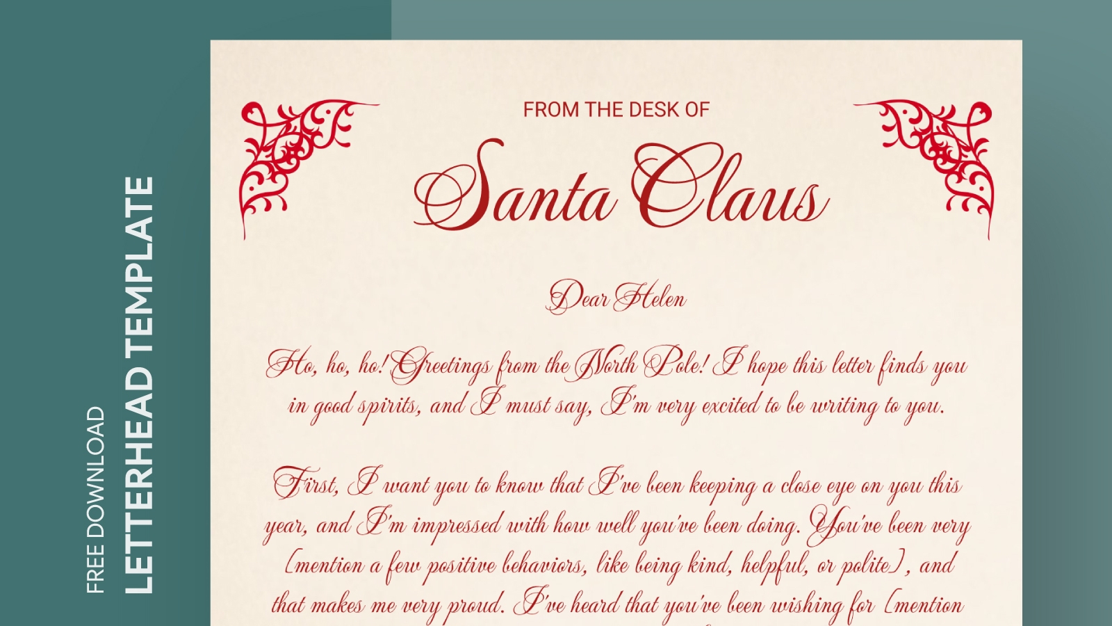 Santa Claus Letterhead Free Google Docs Template Gdoc io