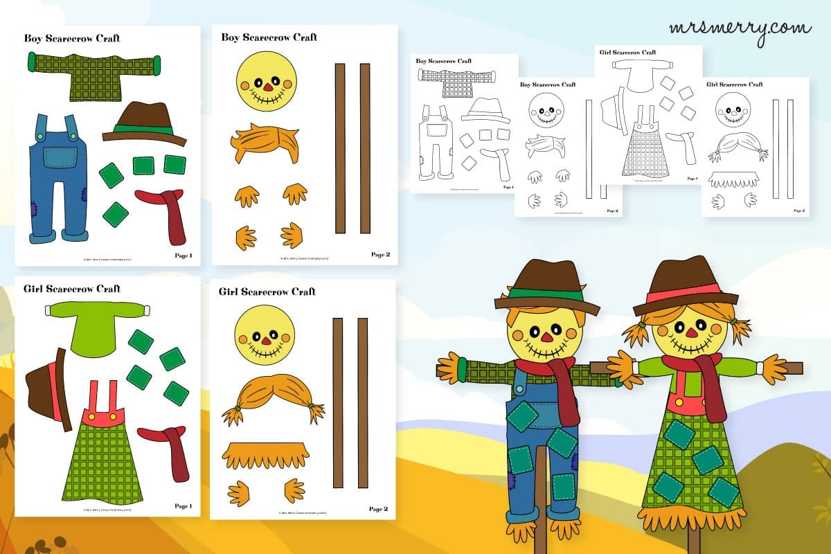 Free Printable Scarecrow Template For Toddlers