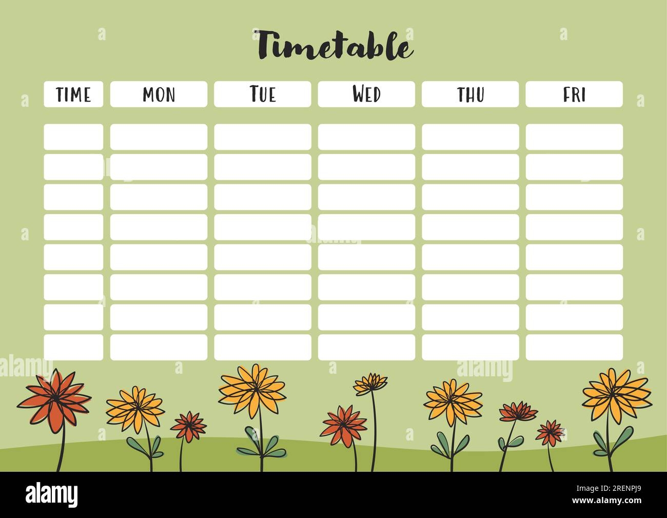 Free Printable School Schedule Flower Template Free Printable School Schedule Flower Template