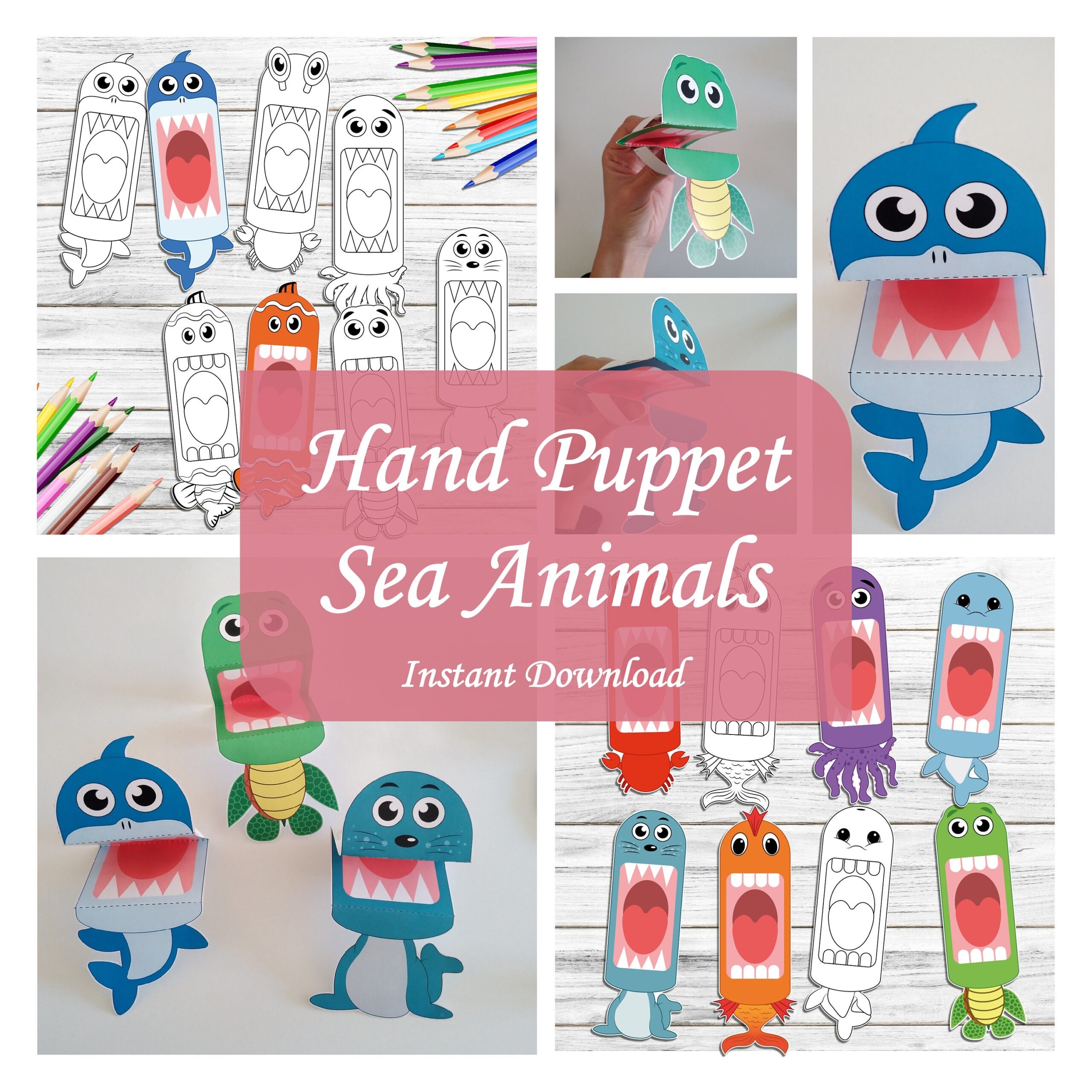 Free Printable Ocean Paper Puppets Template