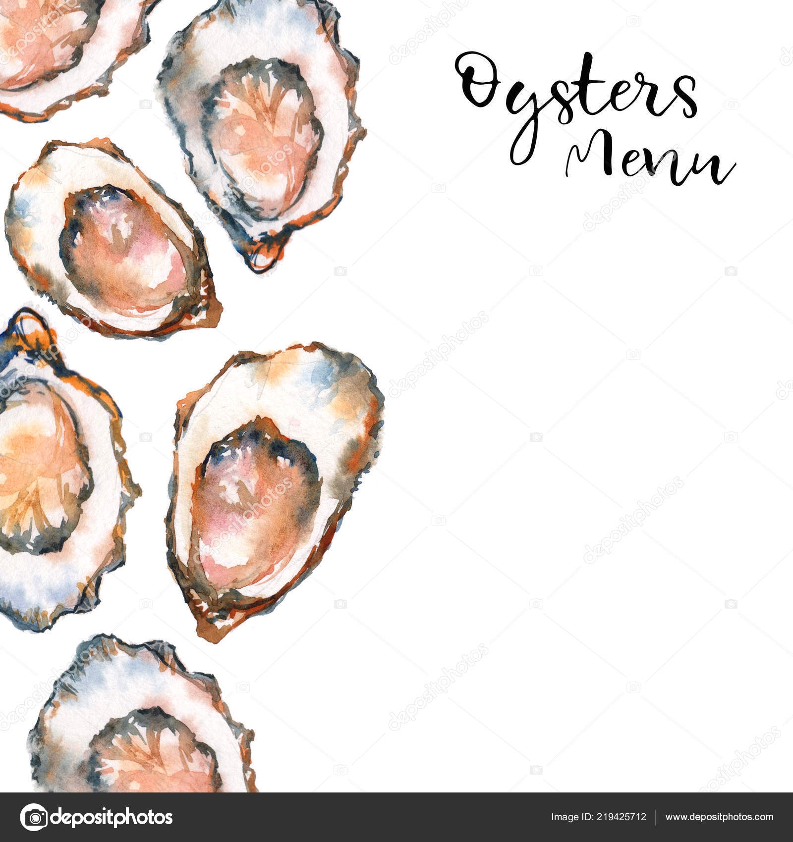 Sea Oyster Watercolor Illustration White Background Menu Template Stock Illustration By NaDo Krasivo 219425712 Sea Oyster Watercolor Illustration White Background Menu Template Stock Illustration By NaDo Krasivo 219425712