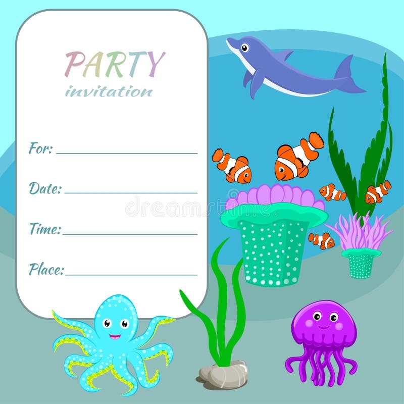 Free Printable Ocean Theme Invitation Template
