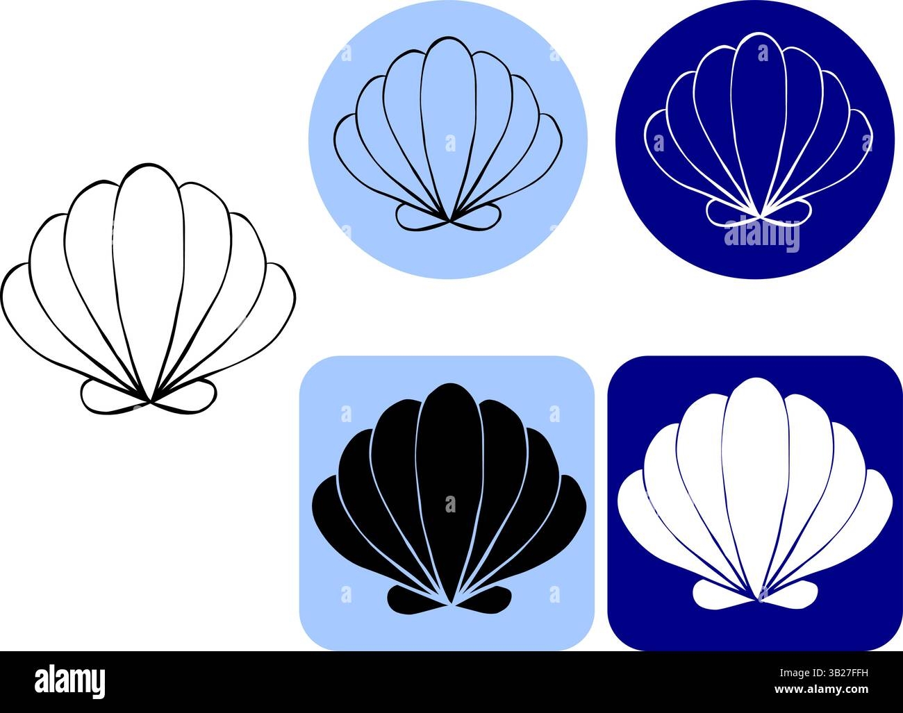 Seashell Print Stock Vector Images Page 2 Alamy