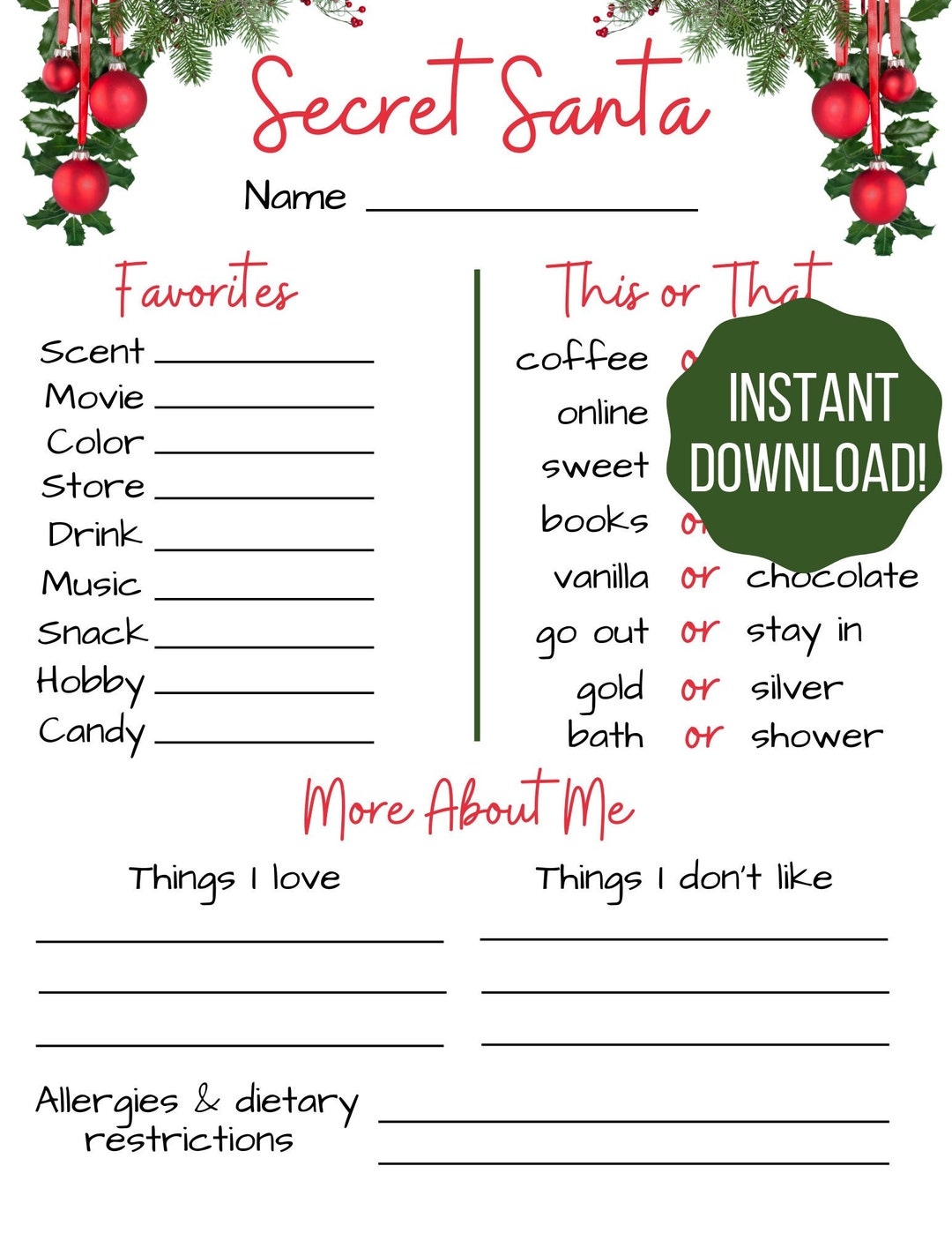 Free Printable Secret Santa Template Pdf Free Printable Secret Santa Template Pdf