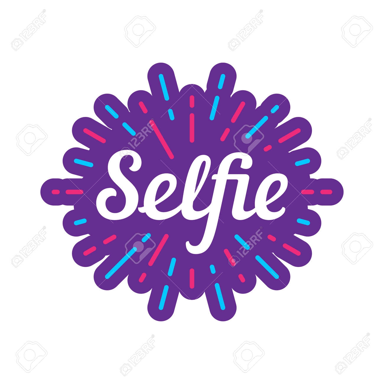 Selfie Logo Design Template Vector Color Illustration Selfie Label Print Text Isolated On Black Background Royalty Free SVG Cliparts Vectors And Stock Illustration Image 104118564 