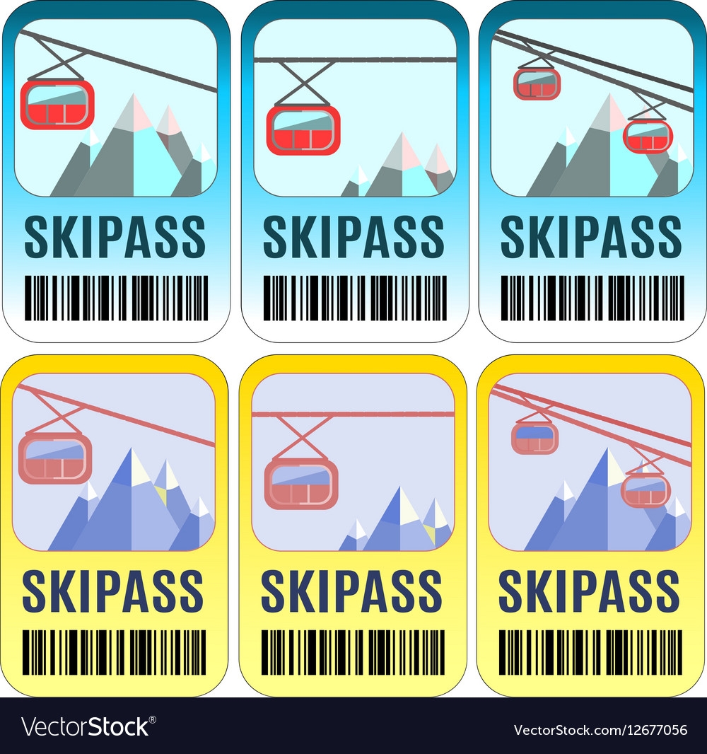 Set Of Skipass Template Design Royalty Free Vector Image Set Of Skipass Template Design Royalty Free Vector Image
